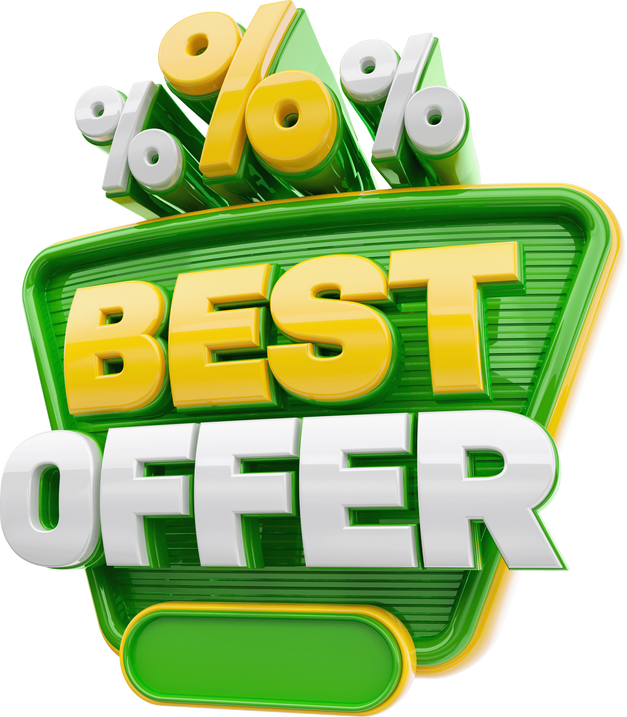 label best offer in percent symbol in 3d render